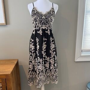 Black and Cream Lace Dress